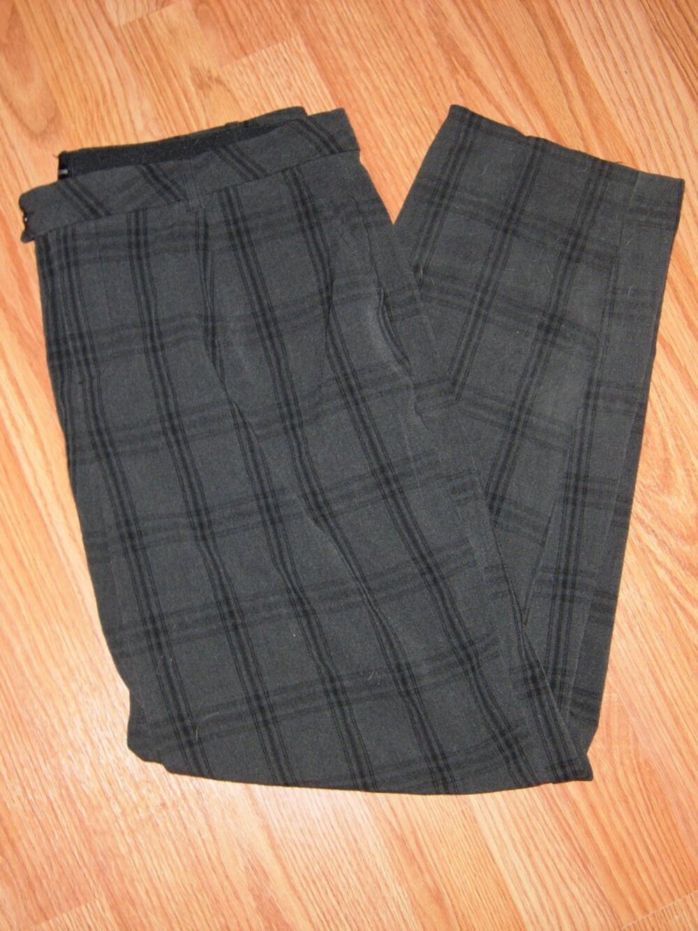 Maurices Black Gray Windowpane Plaid Baggy Pants 15/16
